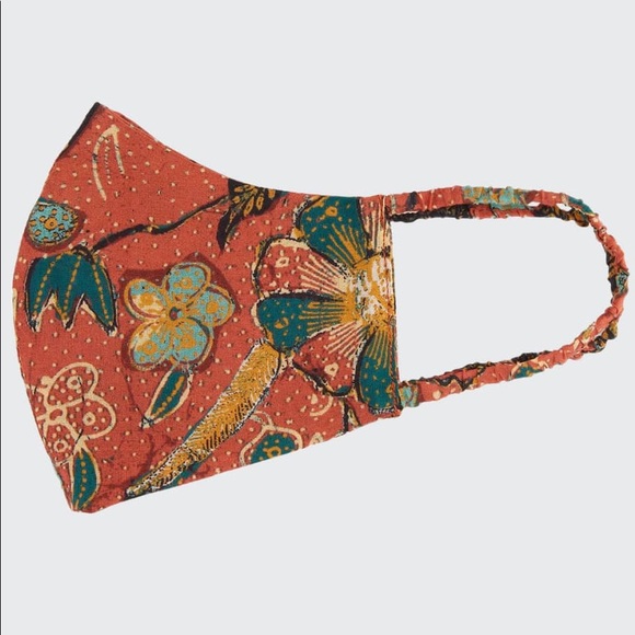 ULLA JOHNSON Mesa Floral orange floral print Face Mask - Picture 2 of 4